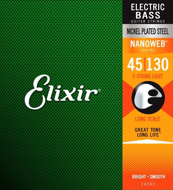 Hovedbilde Elixir 14202 Electric Bass Nickel Plated Steel 5-String NANOWEB 045-130