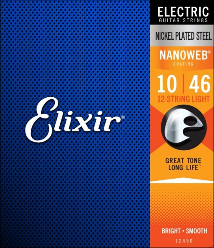 Elixir 12450 Electric 12-String Nickel Plated Steel Nanoweb 010-046