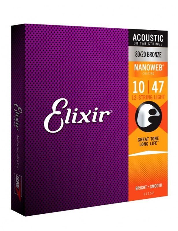 Elixir 11152 Acoustic 80/20 Bronze 12-String NANOWEB 010-047