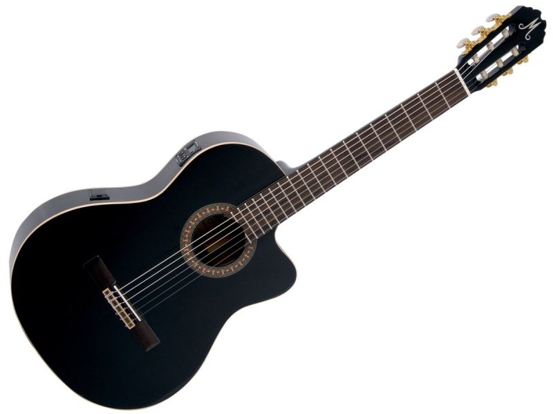 Morgan C150SCE BK Klassisk gitar med preamp og cutaway