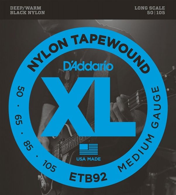 Hovedbilde D'Addario ETB92 Bass Strenger, Black Nylon, Long Scale