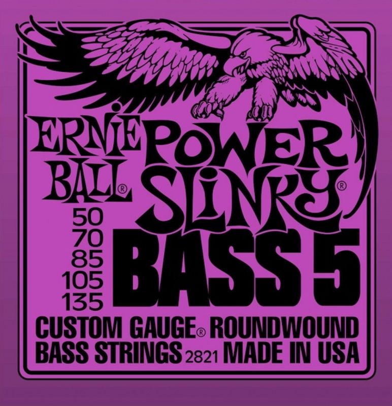 Ernie Ball EB-2821, 5 str. Power Slinky Bass Strenger, 50-135